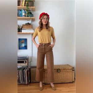 Everlane Brown Cropped Wide-Leg Pants